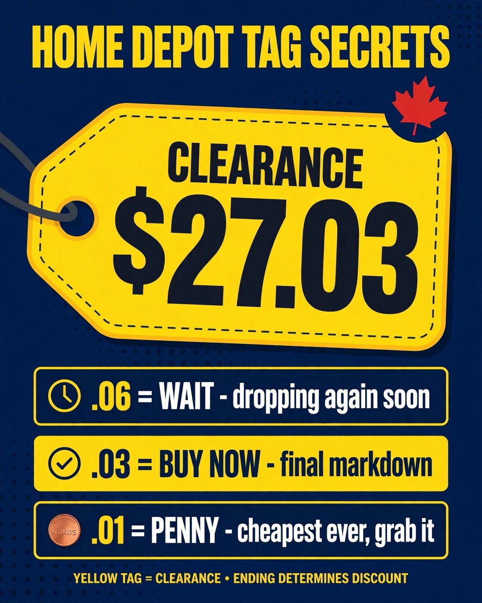 Home Depot yellow clearance price tag decoder