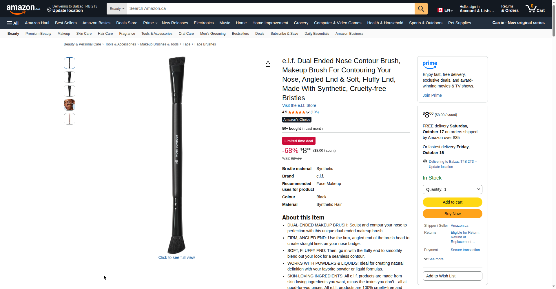 Amazon listing capture Oct 13 2026 showing the $24.68 was-price claim