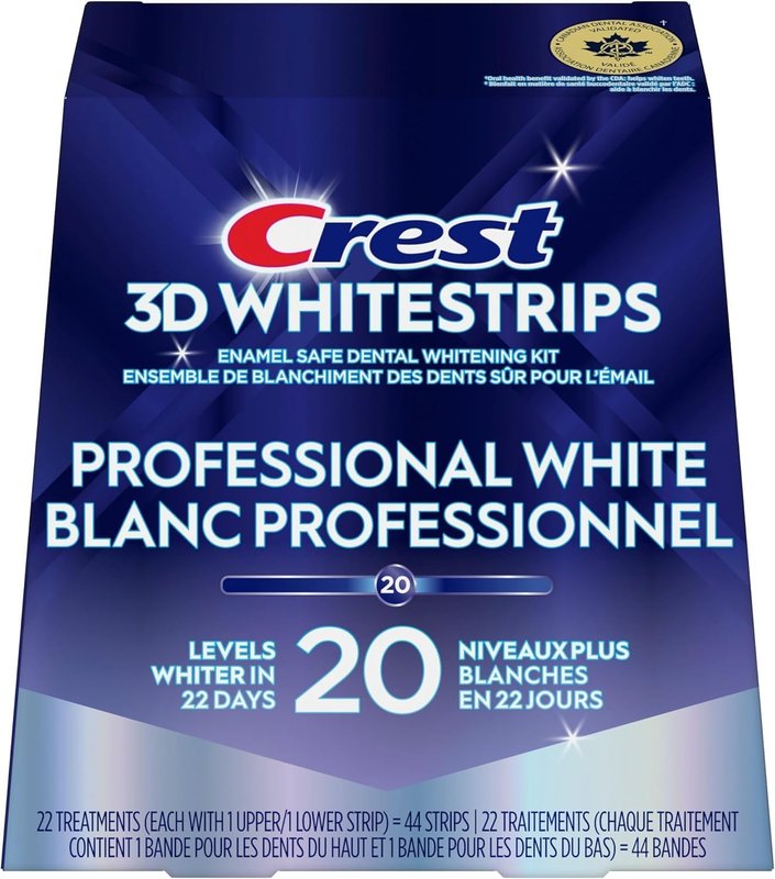 Crest 3D Whitestrips Professional White At-Home Teeth Whitening Kit, 22 Treatments (44 strips)