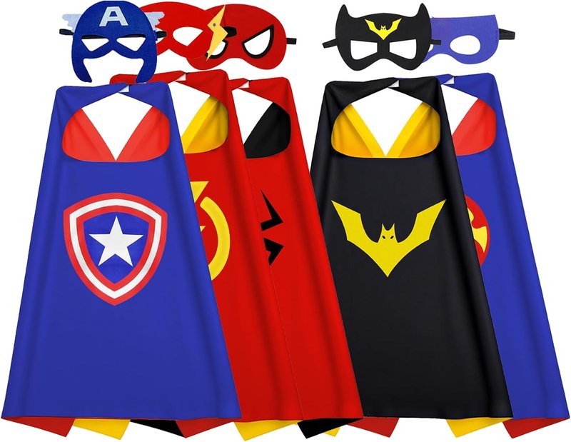 Kids Superhero Capes and Masks Set for Boys (5-Pack)