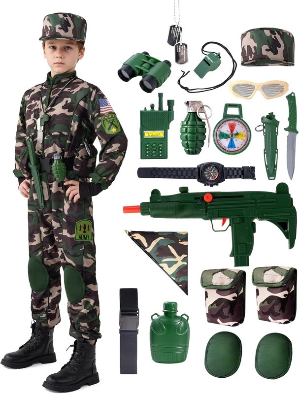 Spooktacular Creations Army Costume for Boys - Camo Special Forces Outfit