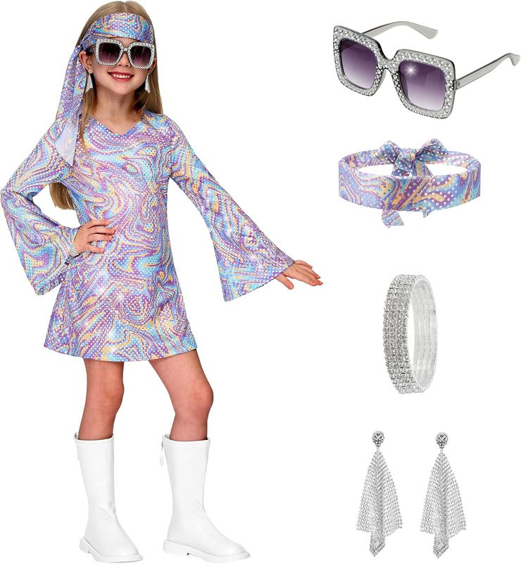 Spooktacular Creations Girls Disco 70s Hippie Costume, Large 10-12 (Amazon.ca)