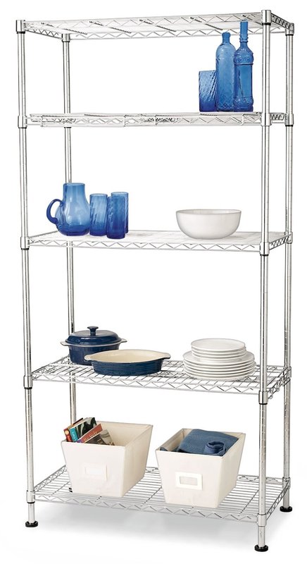 type A 5-Tier Wire Shelving Storage Unit, Chrome
